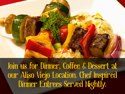 Join us for Dinner at our Aliso Viejo location
